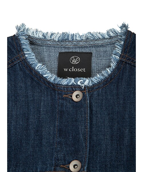 w closet(ダブルクローゼット)の「衿カットオフビッグGジャン(ジャケット/アウター・レディース・ブルー/ネイビー・FREE)」の6枚目の写真