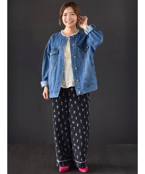 w closet(ダブルクローゼット)の「衿カットオフビッグGジャン(ジャケット/アウター・レディース・ブルー/ネイビー・FREE)」の10枚目の写真