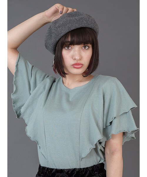 w closet（ダブルクローゼット）の「フレアスリーブプルオーバー（トップス・レディース・Dミント/Dピンク/ボルドー/ブラック・FREE）」の5枚目の写真