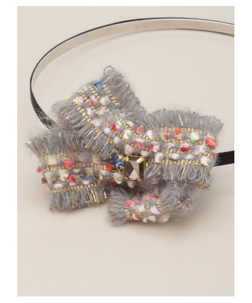 HAKKA KIDS（ハッカキッズ）の「ニットリボンモチーフカチューシャ（アクセサリー・レディース・オフホワイト/ブラウン/グレー・F）」の7枚目の写真