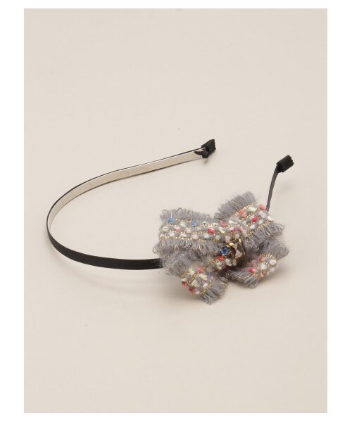 HAKKA KIDS（ハッカキッズ）の「ニットリボンモチーフカチューシャ（アクセサリー・レディース・オフホワイト/ブラウン/グレー・F）」の2枚目の写真