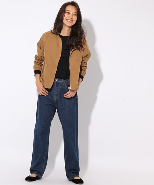 niko and...（ニコアンド）の「DAILY Pシャカノーカラーブルゾン（ジャケット/アウター・ブラック/キャメル/カーキ/ネイビー・M/L）」の8枚目の写真