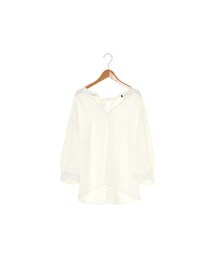 Green　Parks | ・W スキッパーバックリボン7分袖ブラウス(トップス)