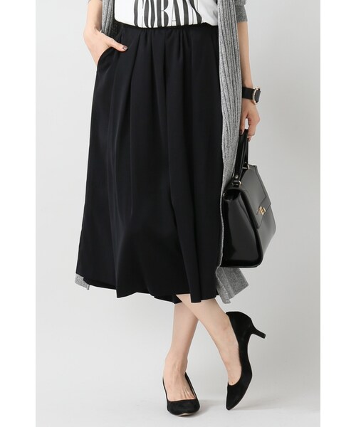 SLOBE IENA(スローブイエナ)の「ヴィーナススエードスカーチョパンツ(パンツ・ブラック/ベージュ・フリー)」の1枚目の写真