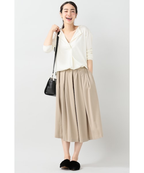 SLOBE IENA(スローブイエナ)の「ヴィーナススエードスカーチョパンツ(パンツ・ブラック/ベージュ・フリー)」の5枚目の写真