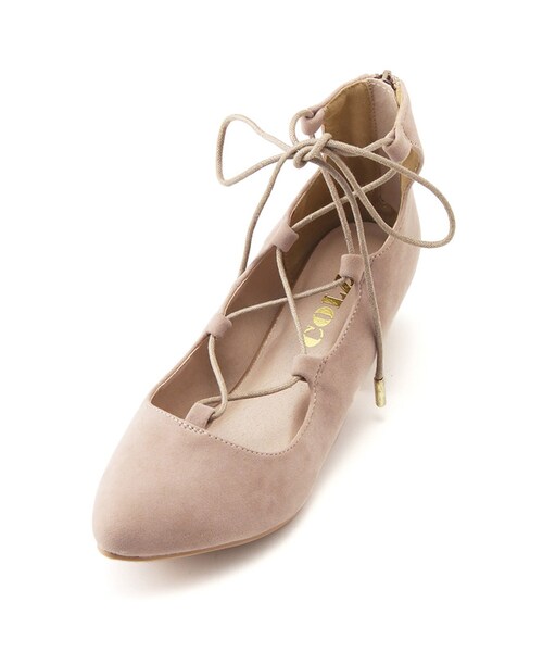 Honeys(ハニーズ)の「レースアップパンプス(パンプス・レディース・クロ合皮/クロ/アカ/キャメル/ベージュ・S/M/L/LL)」の5枚目の写真