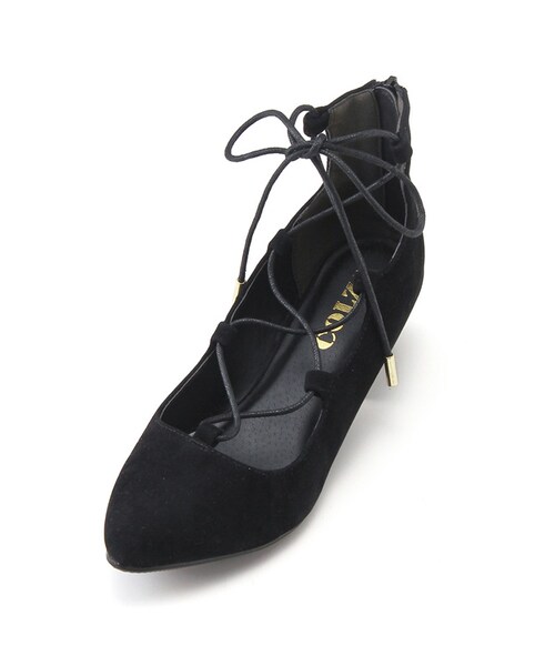 Honeys(ハニーズ)の「レースアップパンプス(パンプス・レディース・クロ合皮/クロ/アカ/キャメル/ベージュ・S/M/L/LL)」の3枚目の写真