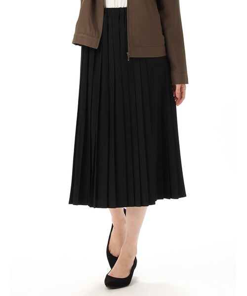 Honeys（ハニーズ）の「プリーツスカート（スカート・レディース・クロ/ボルドー/キャメル/カーキ/杢チャコール・Ｍ/Ｌ）」の2枚目の写真