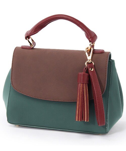 laboratory work(ラボラトリーワーク)の「フリンジ付き2wayバッグ(バッグ・レディース・レッド系/オレンジ系/グリーン系)」の2枚目の写真