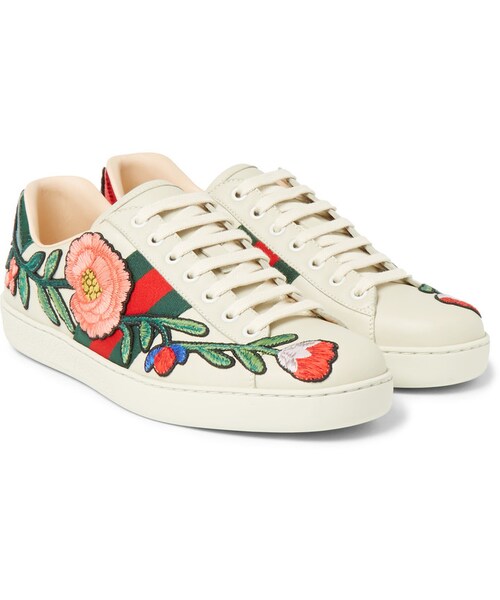 GUCCI（グッチ）の「Gucci Ace Appliquéd Snake-Trimmed Leather Sneakers（スニーカー・メンズ・White・UK10.5/UK12/UK6/UK7/UK7.5/UK8/UK8.5/UK9）」の7枚目の写真