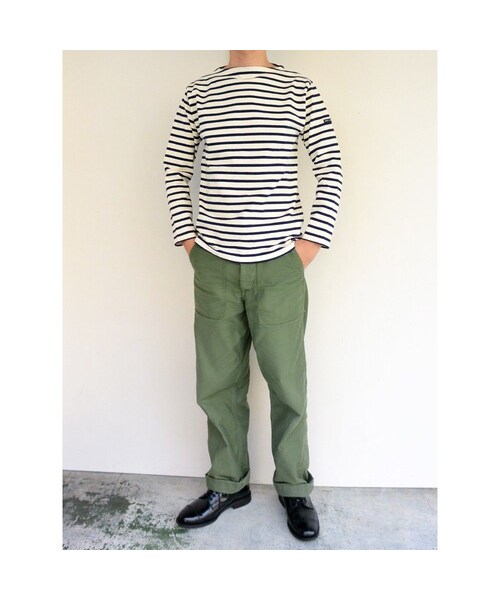 SAINT JAMES(セントジェームス)の「SAINT JAMES(セントジェームス) OUESSANT BORDER (ECRU×MARINE)【正規取り扱い品】(Tシャツ/カットソー・メンズ・その他)」の3枚目の写真