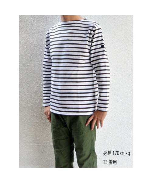 SAINT JAMES（セントジェームス）の「SAINT JAMES（ｾﾝﾄｼﾞｪｰﾑｽ） OUESSANT BORDER （NEIGE/TOURBE）【正規取り扱い品】（Tシャツ/カットソー・レディース・その他）」の5枚目の写真