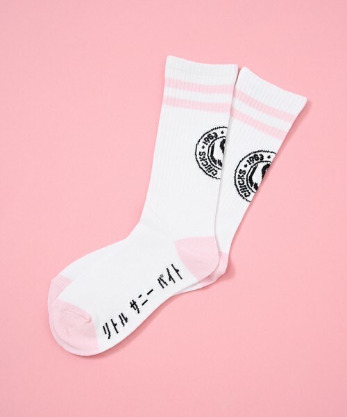 Little sunny bite（リトルサニーバイト）の「little sunny bite  シンボリックソックス　LG-041F（ソックス/靴下・レディース・ホワイト×ブラック/ホワイト×ピンク/ブラック×ピンク/ピンク系その他・FREE）」の2枚目の写真