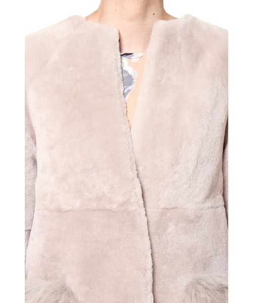 GRACE CONTINENTAL（グレースコンチネンタル）の「メリノノーカラーコート（ジャケット/アウター・レディース・ベージュ/ブラウン・34/36）」の6枚目の写真