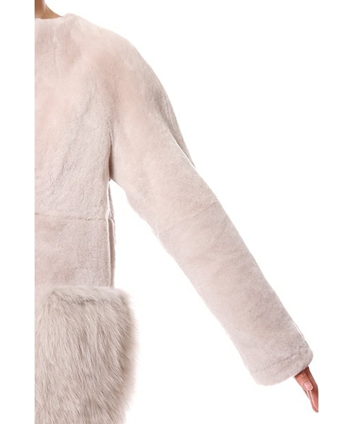 GRACE CONTINENTAL（グレースコンチネンタル）の「メリノノーカラーコート（ジャケット/アウター・レディース・ベージュ/ブラウン・34/36）」の7枚目の写真