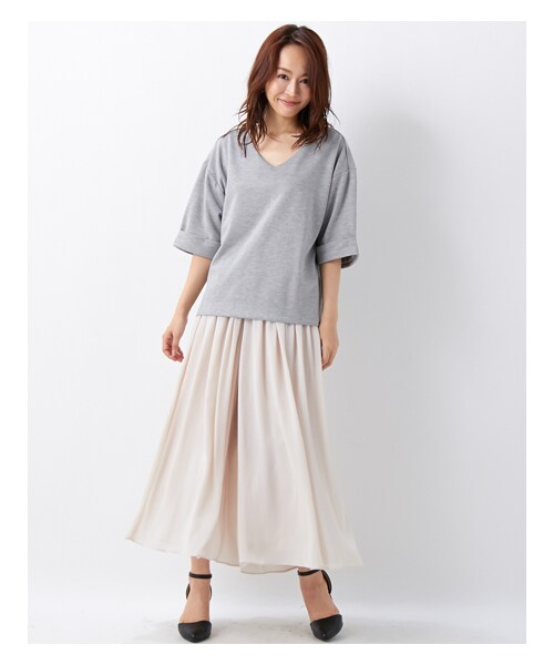 INGNI（イング）の「【2016秋の新作】シフォン楊柳ロング／スカンツ（パンツ・レディース・ﾃﾗｺｯﾀ/ｱｲﾎﾞﾘｰ/ｸﾞﾚｰ/ｸﾛ/ﾋﾟﾝｸ/ﾎﾞﾙﾄﾞｰ/ｶｰｷ/ﾗｲﾄﾌﾞﾗｳﾝ・M）」の11枚目の写真