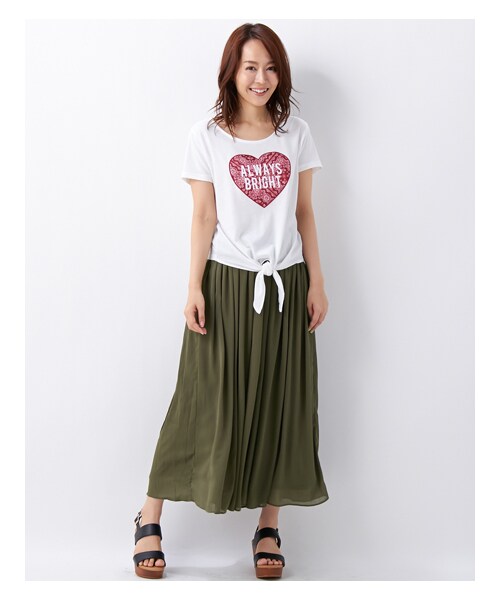 INGNI（イング）の「【2016秋の新作】シフォン楊柳ロング／スカンツ（パンツ・レディース・ﾃﾗｺｯﾀ/ｱｲﾎﾞﾘｰ/ｸﾞﾚｰ/ｸﾛ/ﾋﾟﾝｸ/ﾎﾞﾙﾄﾞｰ/ｶｰｷ/ﾗｲﾄﾌﾞﾗｳﾝ・M）」の16枚目の写真