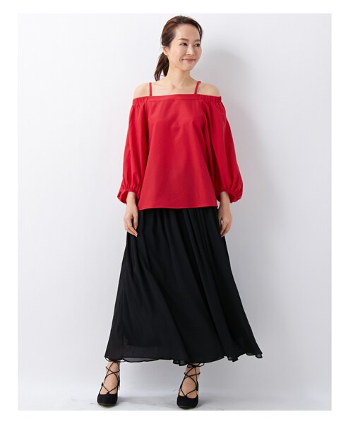 INGNI（イング）の「【2016秋の新作】シフォン楊柳ロング／スカンツ（パンツ・レディース・ﾃﾗｺｯﾀ/ｱｲﾎﾞﾘｰ/ｸﾞﾚｰ/ｸﾛ/ﾋﾟﾝｸ/ﾎﾞﾙﾄﾞｰ/ｶｰｷ/ﾗｲﾄﾌﾞﾗｳﾝ・M）」の13枚目の写真