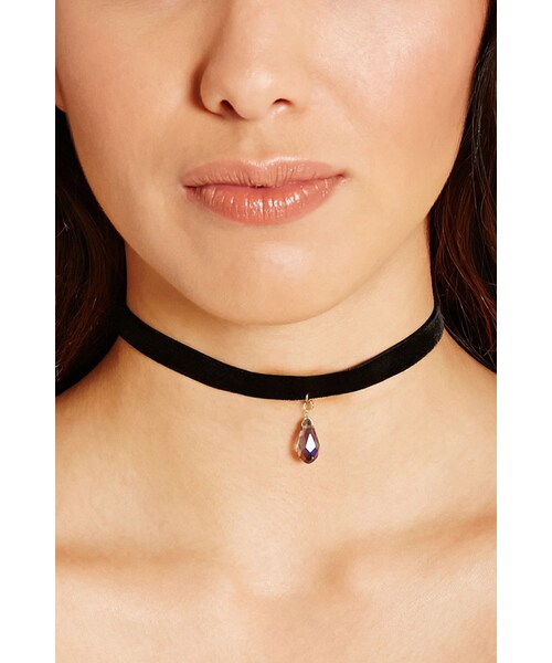 FOREVER 21(フォーエバー トゥエンティーワン)の「FOREVER 21 Faux Crystal Choker(ネックレス・レディース・Black・ONE SIZE)」の1枚目の写真
