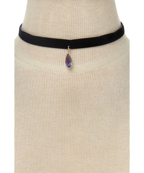 FOREVER 21(フォーエバー トゥエンティーワン)の「FOREVER 21 Faux Crystal Choker(ネックレス・レディース・Black・ONE SIZE)」の4枚目の写真