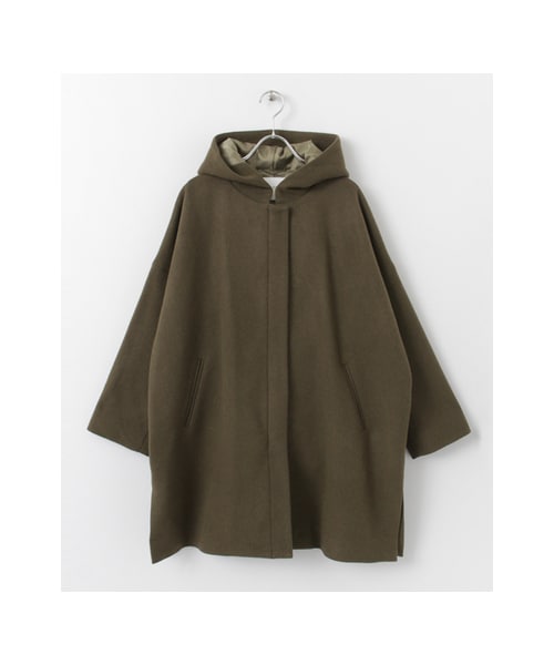 URBAN RESEARCH DOORS(アーバンリサーチドアーズ)の「【予約】ウールワイドフードコート(ジャケット/アウター・レディース・KHAKI/GRAY/NAVY・one)」の1枚目の写真