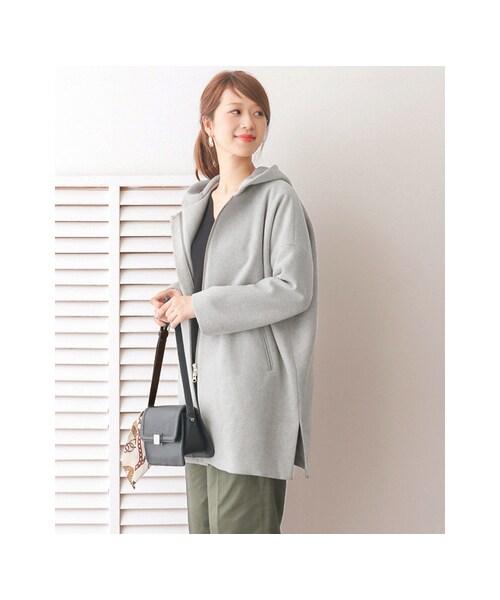 URBAN RESEARCH DOORS(アーバンリサーチドアーズ)の「【予約】ウールワイドフードコート(ジャケット/アウター・レディース・KHAKI/GRAY/NAVY・one)」の8枚目の写真