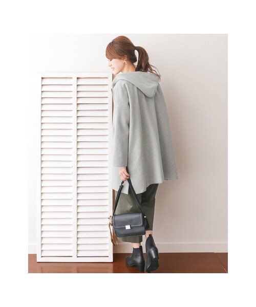 URBAN RESEARCH DOORS(アーバンリサーチドアーズ)の「【予約】ウールワイドフードコート(ジャケット/アウター・レディース・KHAKI/GRAY/NAVY・one)」の7枚目の写真