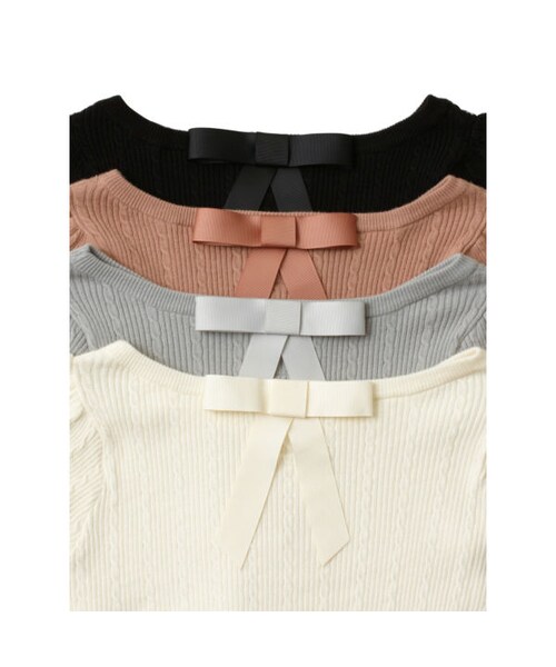 F i.n.t(フィント)の「バックリボンケーブル編み半袖ニットプルオーバー/F&A(ニット/セーター・レディース・その他)」の4枚目の写真