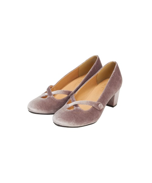 an another angelus（アンアナザーアンジェラス）の「クロスストラップベロアパンプス/an another angelus（パンプス・レディース・その他）」の2枚目の写真