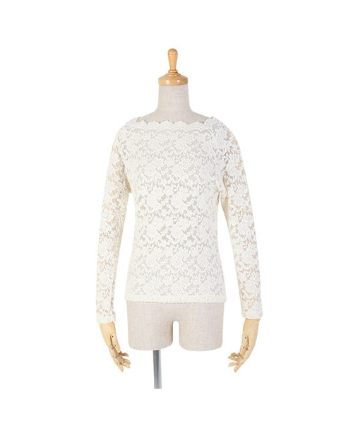 F i.n.t（フィント）の「スカラップ衿ぐり総レーストップス/F&A（シャツ/ブラウス・レディース・その他）」の3枚目の写真