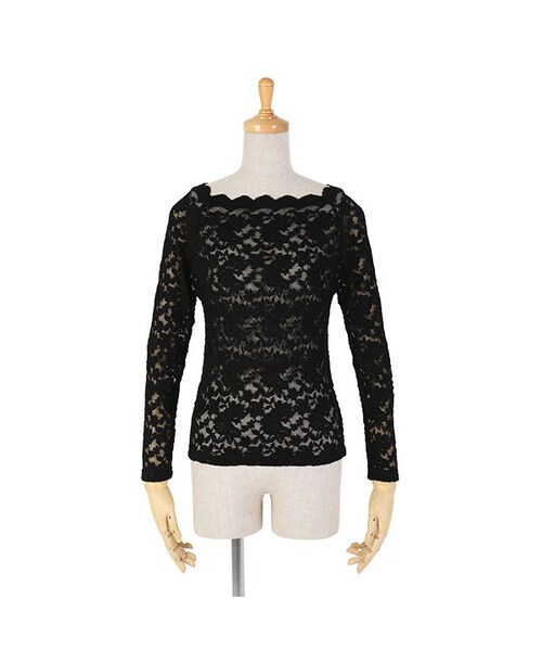 F i.n.t（フィント）の「スカラップ衿ぐり総レーストップス/F&A（シャツ/ブラウス・レディース・その他）」の2枚目の写真