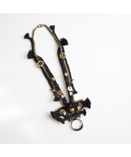 Y.A.Acc(ワイエーアク)の「race long necklace BLACK(ピアス(両耳用)・レディース・その他)」の2枚目の写真