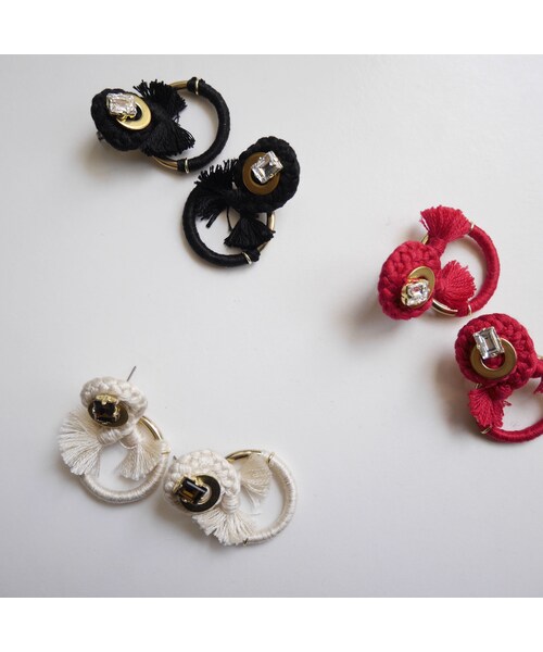 Y.A.Acc(ワイエーアク)の「race pierce/earrings BLACK(ピアス(両耳用)・レディース・その他)」の7枚目の写真