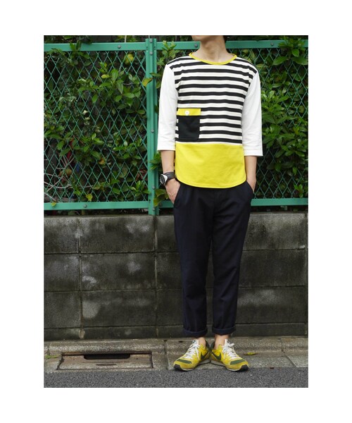 NIRAME.CO（ニラメッコ）の「THE ろんT  ボーダー×イエロー（Tシャツ/カットソー・メンズ・その他）」の6枚目の写真