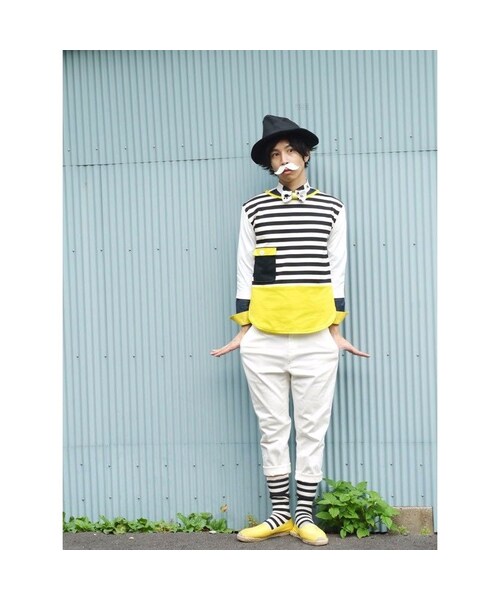 NIRAME.CO（ニラメッコ）の「THE ろんT  ボーダー×イエロー（Tシャツ/カットソー・メンズ・その他）」の2枚目の写真