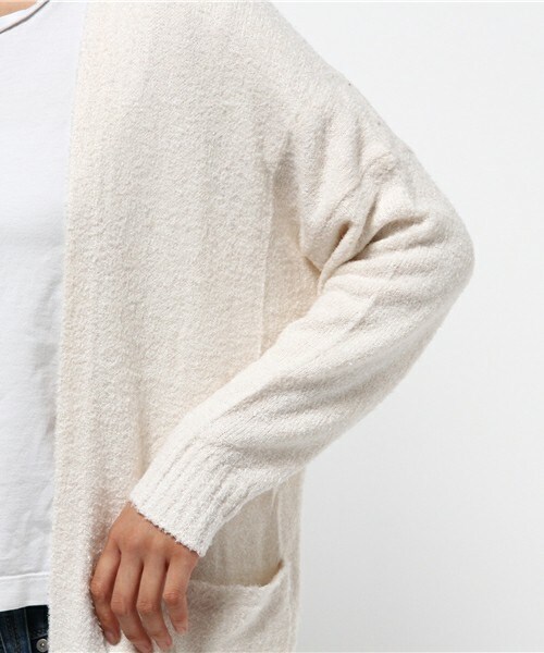 archives（アルシーヴ）の「フェザーロングトッパー（カーディガン/ボレロ・レディース・オフホワイト/グレー/ネイビー・MEDIUM）」の8枚目の写真