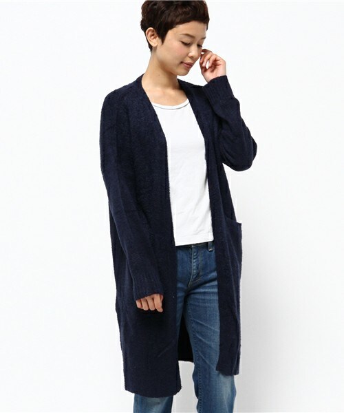 archives（アルシーヴ）の「フェザーロングトッパー（カーディガン/ボレロ・レディース・オフホワイト/グレー/ネイビー・MEDIUM）」の3枚目の写真