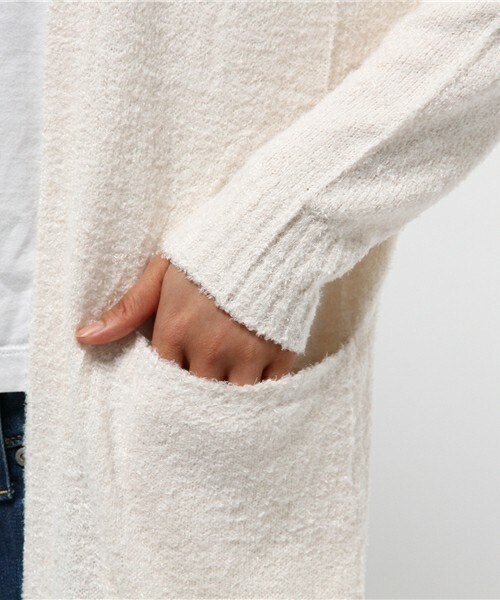 archives（アルシーヴ）の「フェザーロングトッパー（カーディガン/ボレロ・レディース・オフホワイト/グレー/ネイビー・MEDIUM）」の9枚目の写真