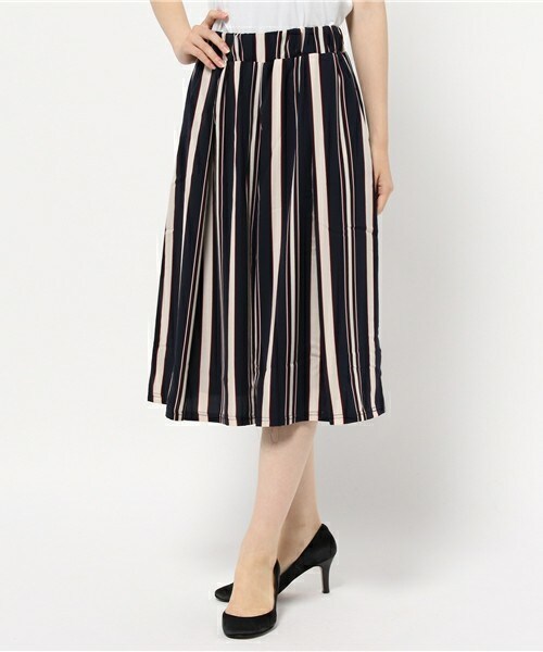 INTERPLANET（インタープラネット）の「マルチストライプスカンツ（その他パンツ・レディース・ブラック/ネイビー・FREE）」の2枚目の写真