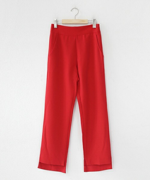 DHOLIC（ディーホリック）の「アンバランスヘムストレートパンツ（その他パンツ・レディース・グレー/ダークブラウン/レッド/ブラック・S/M）」の4枚目の写真