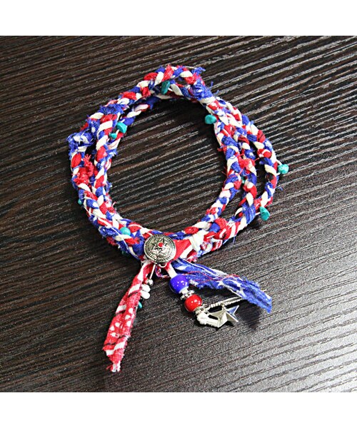 CHOUCHOU（チュチュ）の「マルチバンダナ ネックレス＆ブレスレット 2Waytype（ブレスレット・レディース・トリコロール・Free）」の3枚目の写真