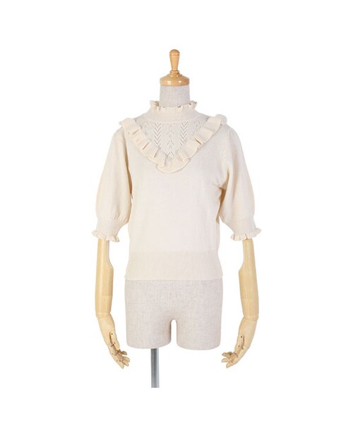 F i.n.t（フィント）の「フリル使い5分袖ニットプルオーバー/F i.n.t（ニット/セーター・レディース・その他）」の3枚目の写真