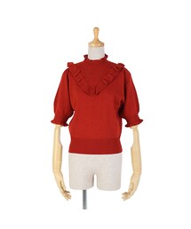 F i.n.t | フリル使い5分袖ニットプルオーバー/F i.n.t(ニット/セーター)