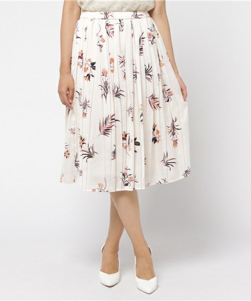 INTERPLANET（インタープラネット）の「レトロボタニカルプリーツSK（スカート・レディース・オフホワイト/ネイビー・FREE）」の12枚目の写真