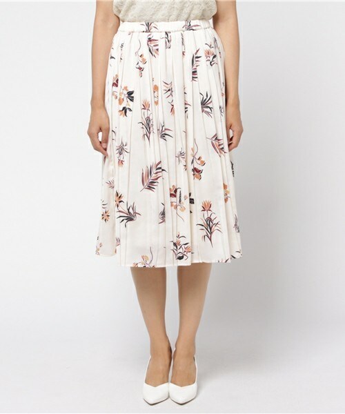 INTERPLANET（インタープラネット）の「レトロボタニカルプリーツSK（スカート・レディース・オフホワイト/ネイビー・FREE）」の3枚目の写真