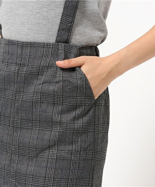 archives（アルシーヴ）の「チェックサス付スカート（スカート・レディース・グレー/モカ・MEDIUM）」の7枚目の写真