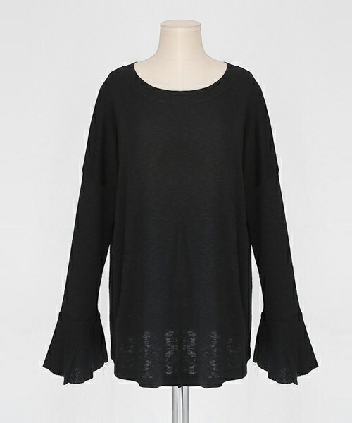 DHOLIC（ディーホリック）の「フレアカフスドロップショルダーTシャツ（Tシャツ/カットソー・レディース・ピンク/ブラック/ホワイトアイボリー/ワイン・FREE）」の3枚目の写真