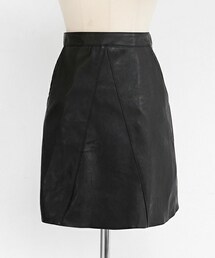 DHOLIC | フェイクレザーユニークステッチミニマルスカート(スカート)
