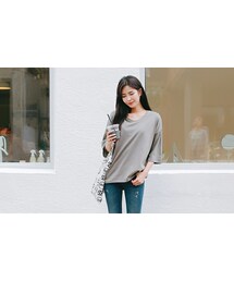 2PER | ドロップショルダールーズ7分袖無地T(P0000EGG)(Tシャツ/カットソー)