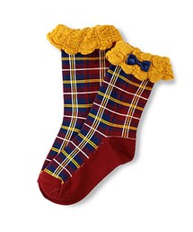 BRANSHES | リボン付きチェック柄クルーソックス(ソックス/靴下)